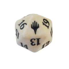 Magic D20 Spindown Dice - White Planeswalker Symbol